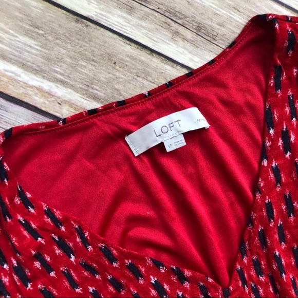 LOFT Petites V Neck Dress - Picture 2 of 7
